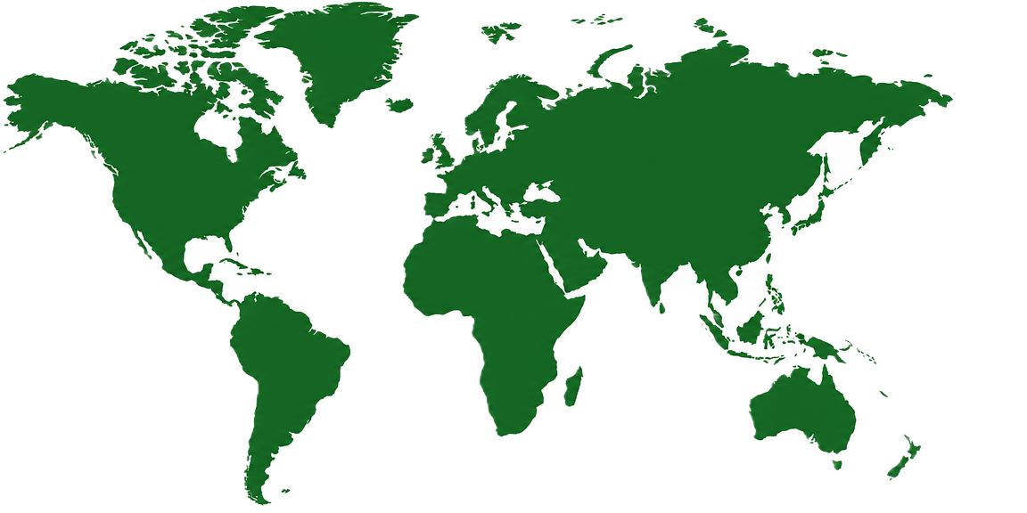 World map showing Purely Herbs export destinations across five continents